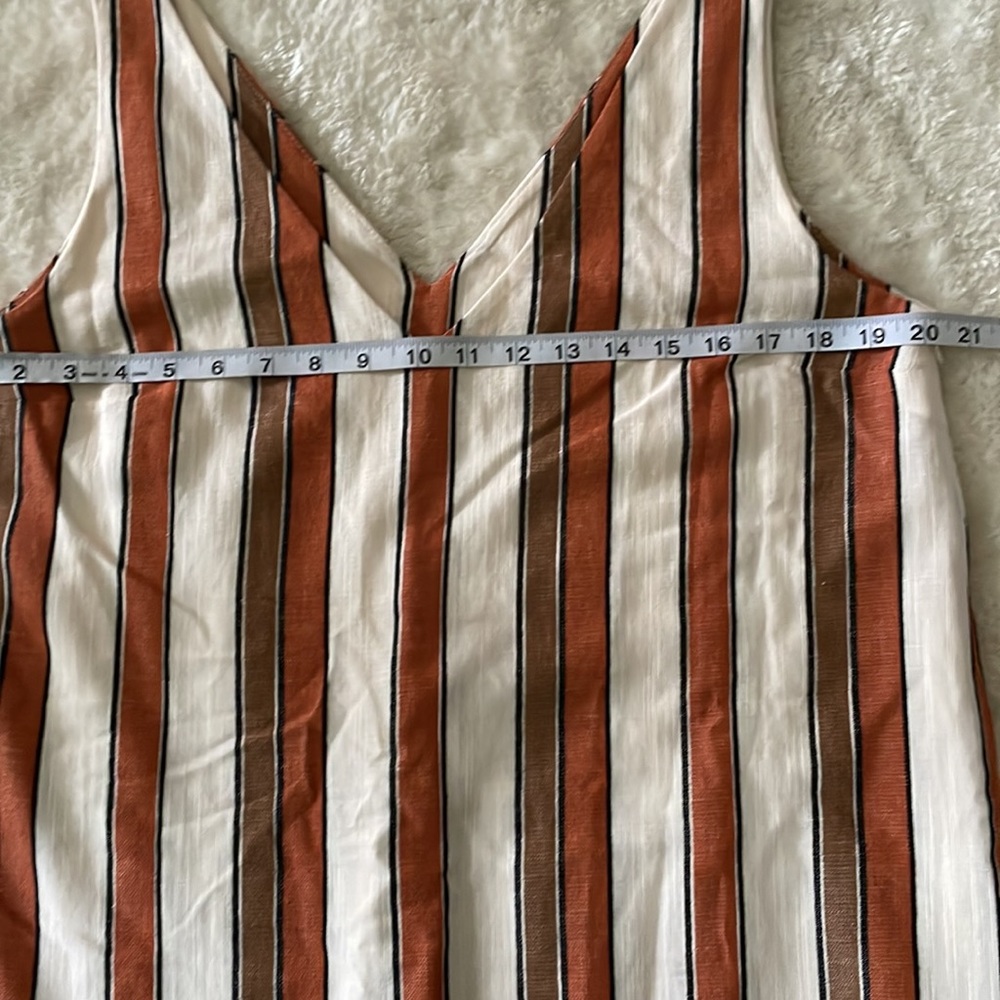 Sezane Pauline Striped Mini Dress in White, Brown, and Tan - Picture 5 of 9